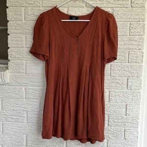 Vici Rust Button Pocket Dress